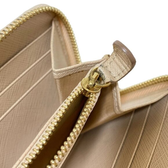 Salvatore Ferragamo Gancini - Beige Leather Long Wallet 105-073025 - Picture 8 of 11